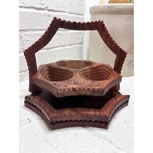 Handmade 12" Collapsible Wood Basket - Shahnax Art From Nature - 12 Inch